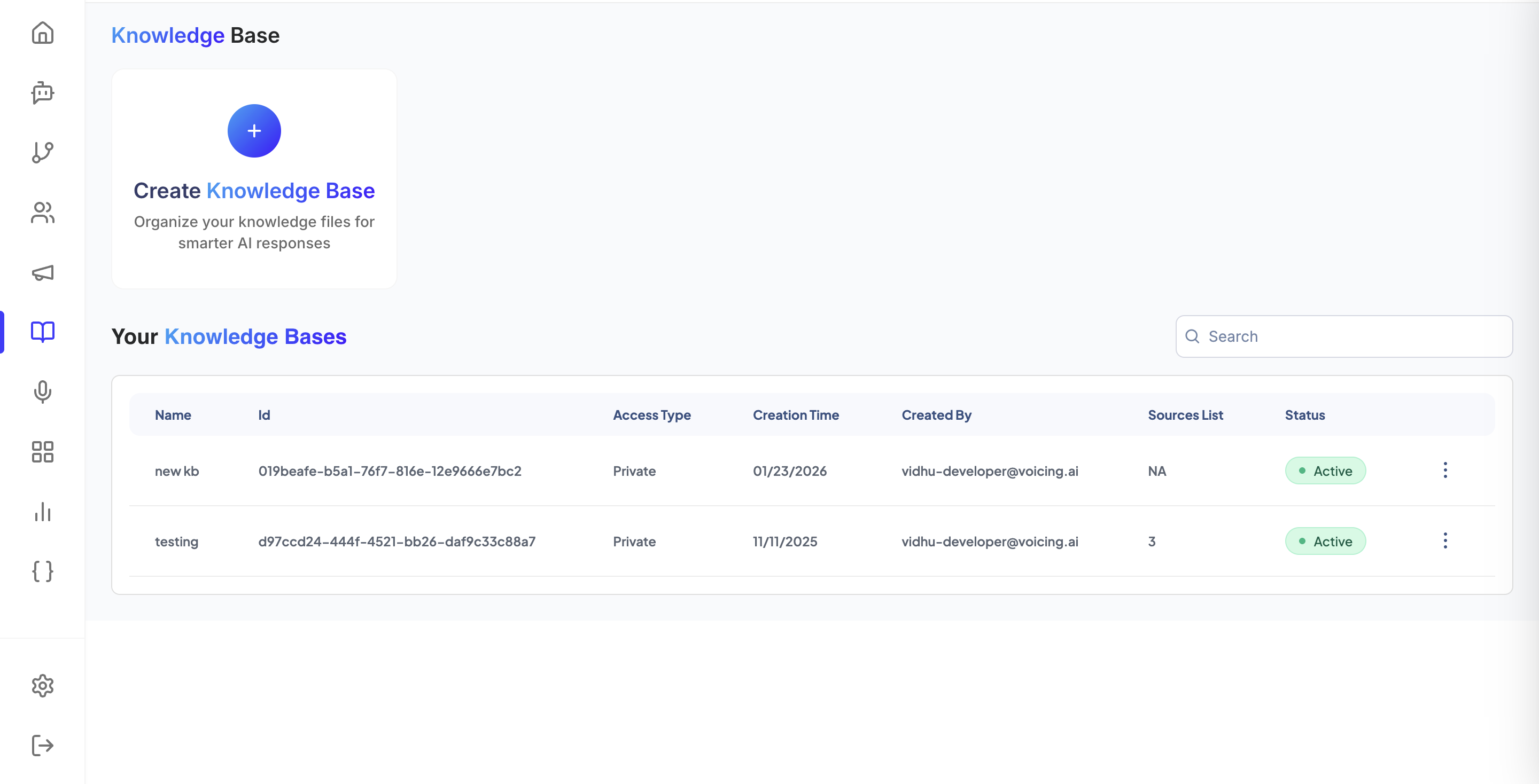 Knowledge Base guide